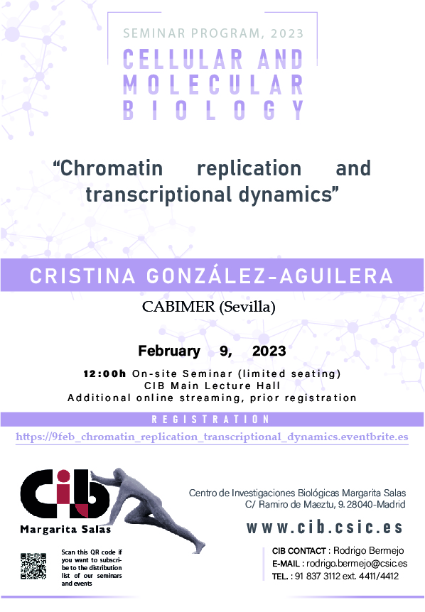 Cartel del seminario de Cristina González-Aguilera el 9 de febrero de 2023