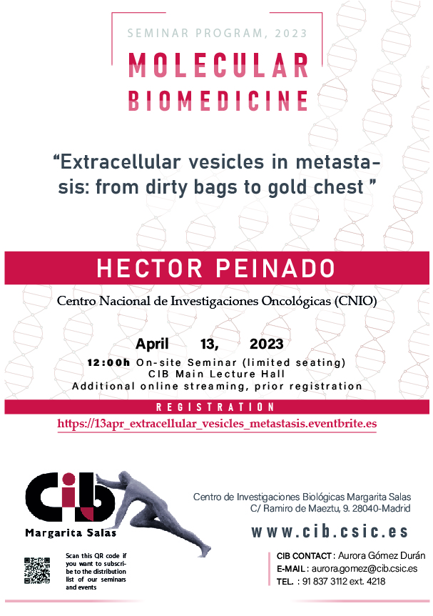 Cartel del seminario de Héctor Peinado el 13 de abril de 2023