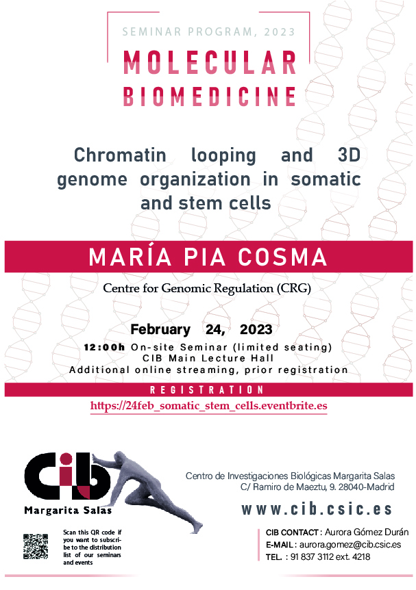 Cartel del seminario de María Pia Cosma el 24 de febrero de 2023