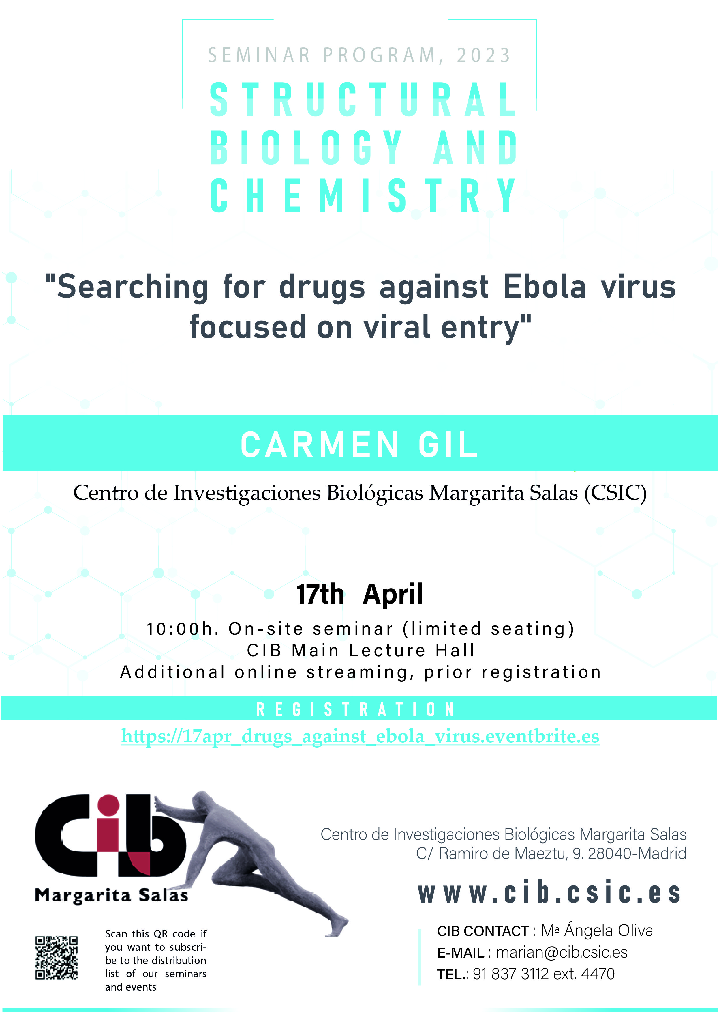 Cartel del seminario de Carmen Gil el 17 de abril