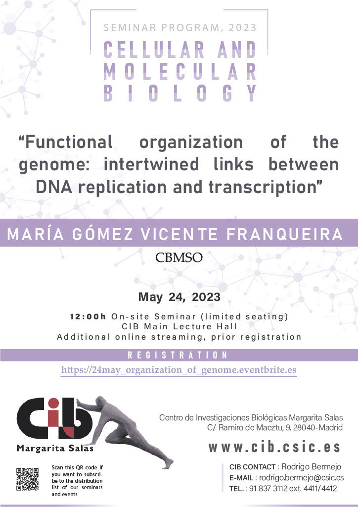 Cartel del seminario de María Gómez Vicente Franqueira el 24 de mayo de 2023