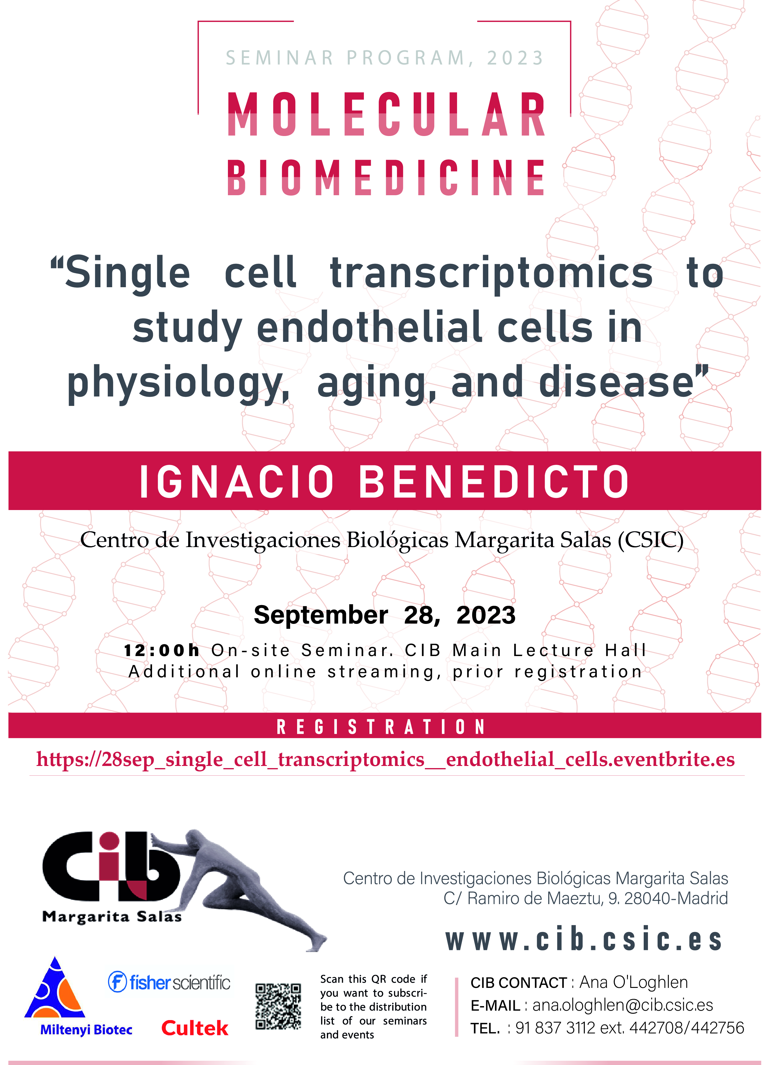 Cartel del seminario de Ignacio Benedicto del 28 de septiembre de 2023