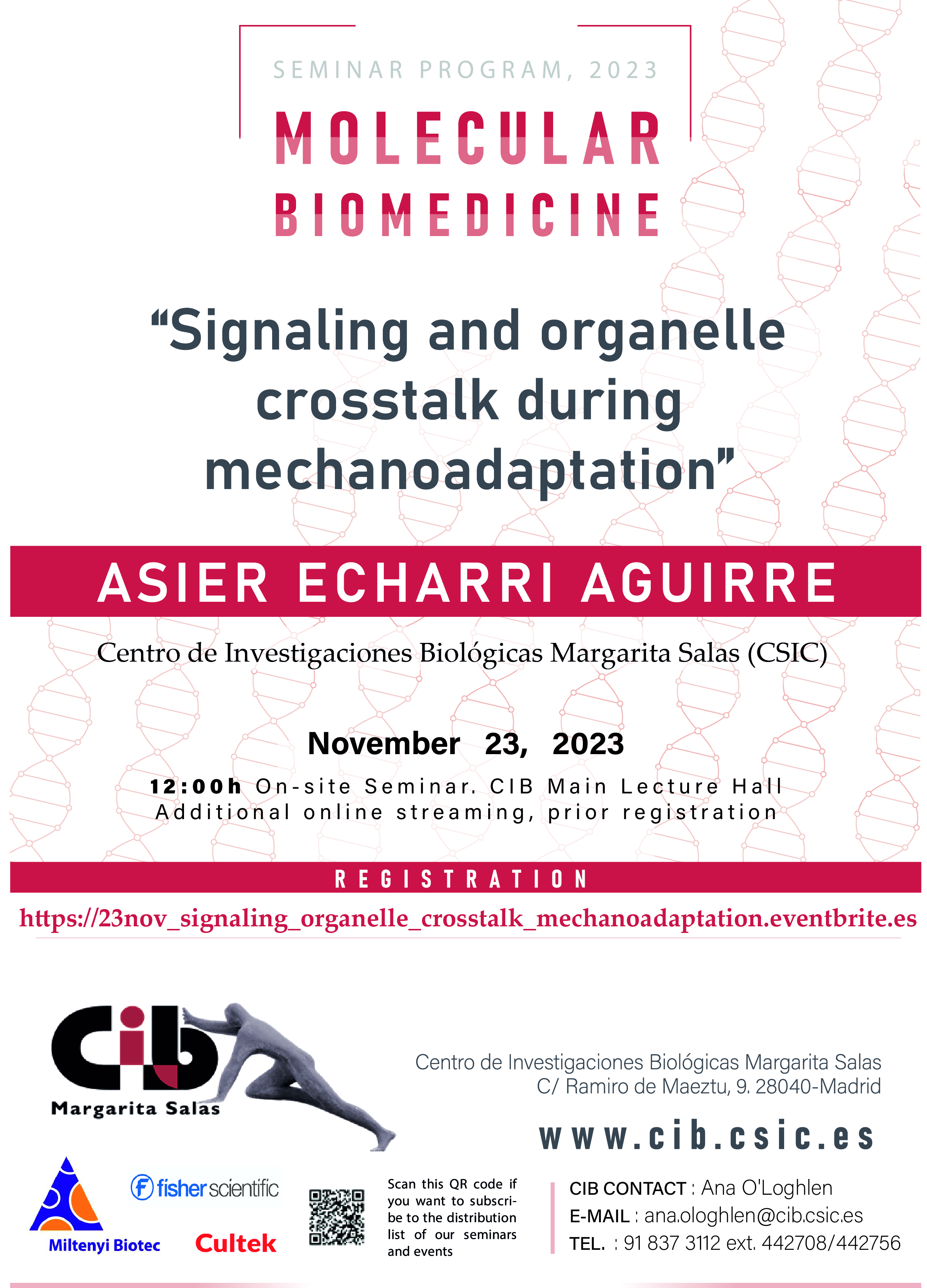 Cartel del seminario de Asier Echarri que tendrá lugar el 23 de noviembre de 2023
