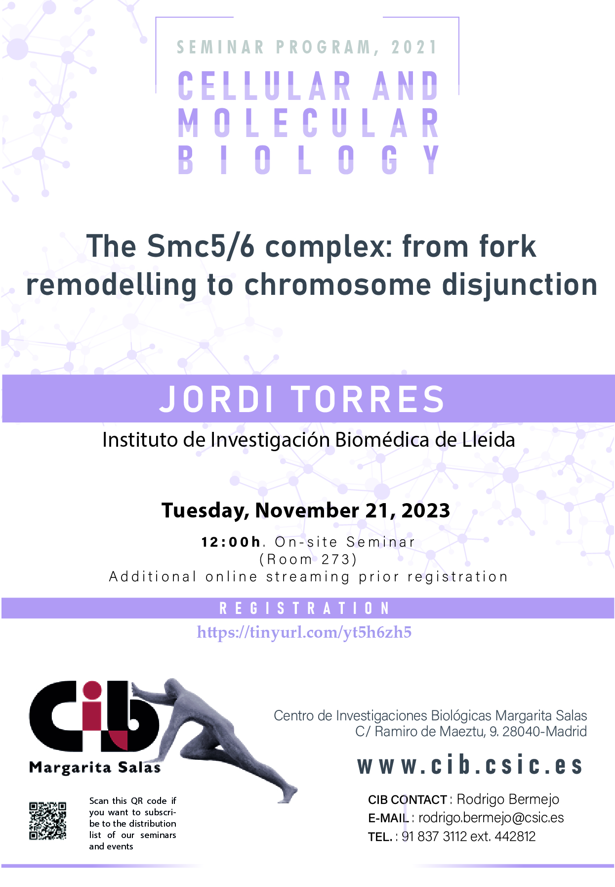 Cartel del seminario de Jordi Torres del 21 de noviembre de 2023