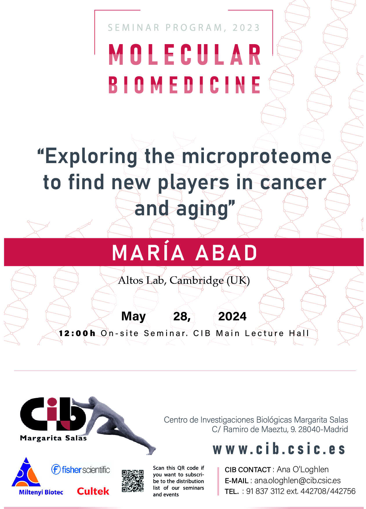 Cartel del seminario de María Abad del 28 de mayo de 2024