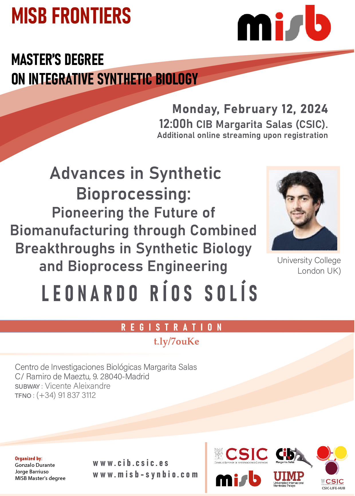 Cartel del seminario de Leonardo Ríos del 12 de febrero de 2024