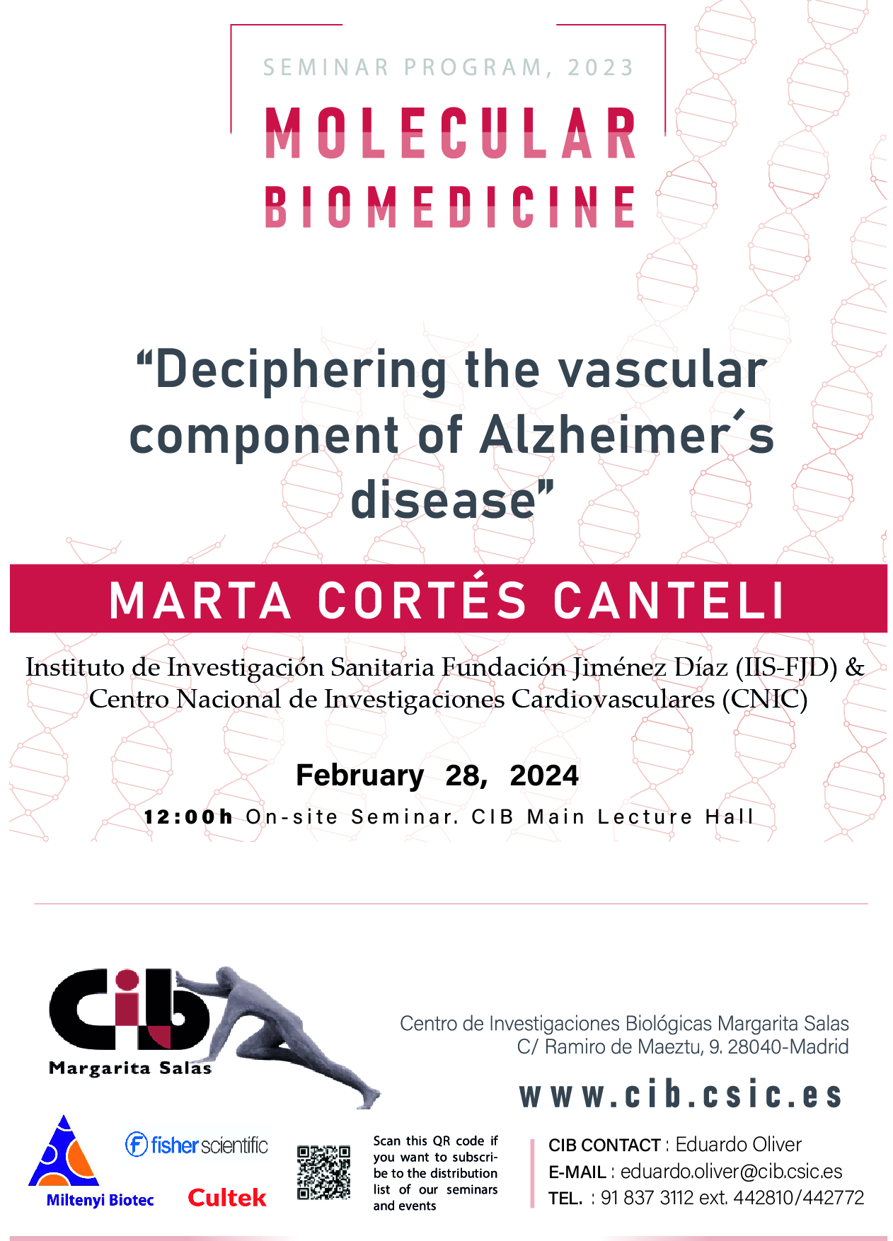 Cartel del seminario de Marta Cortés del 28 de febrero de 2024