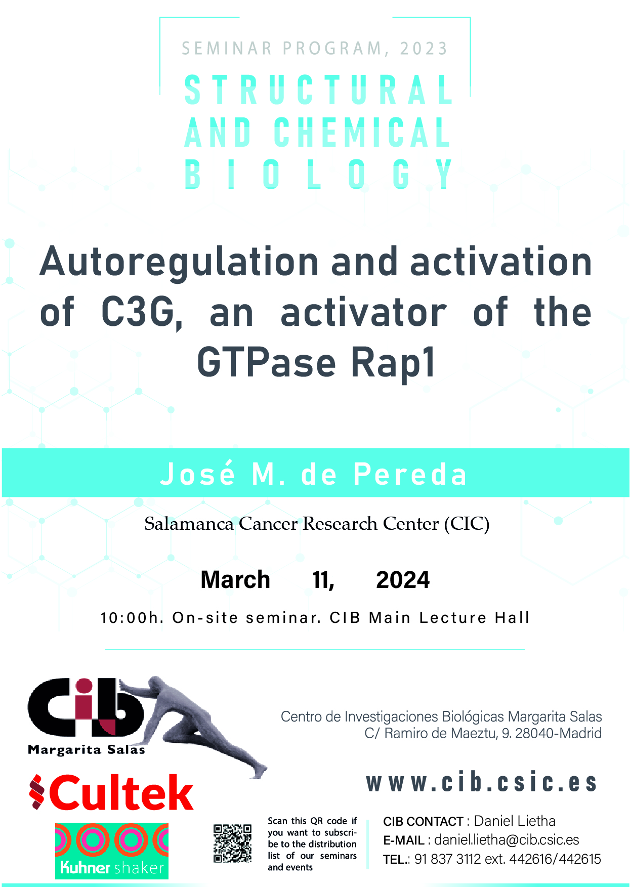Cartel del seminario de José M. de Pereda del 11 de marzo de 2024