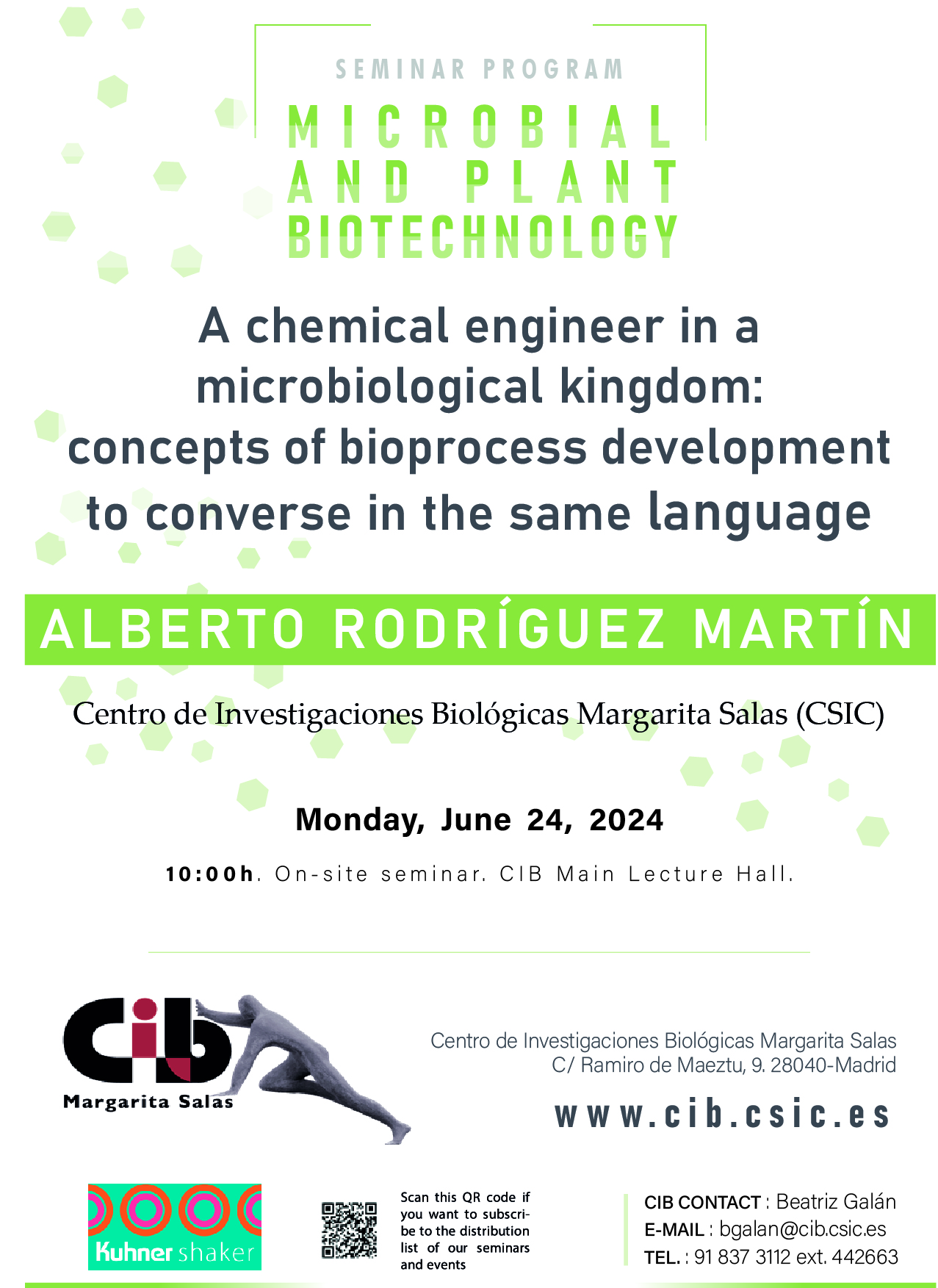 Cartel del seminario de Alberto Rodríguez Martín del 24 de junio de 2024