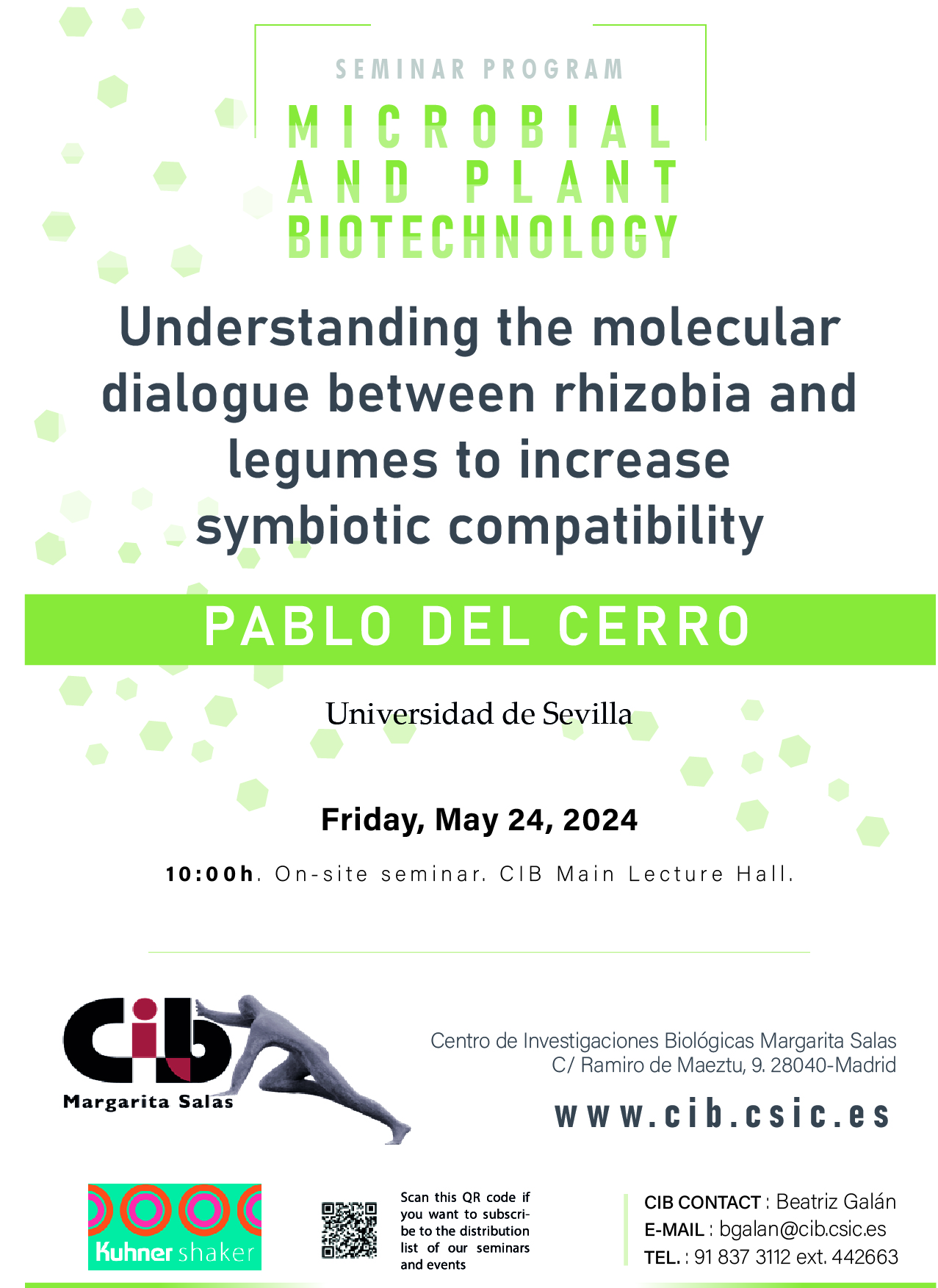 Cartel del seminario de Pablo del Cerro del 24 de mayo de 2024