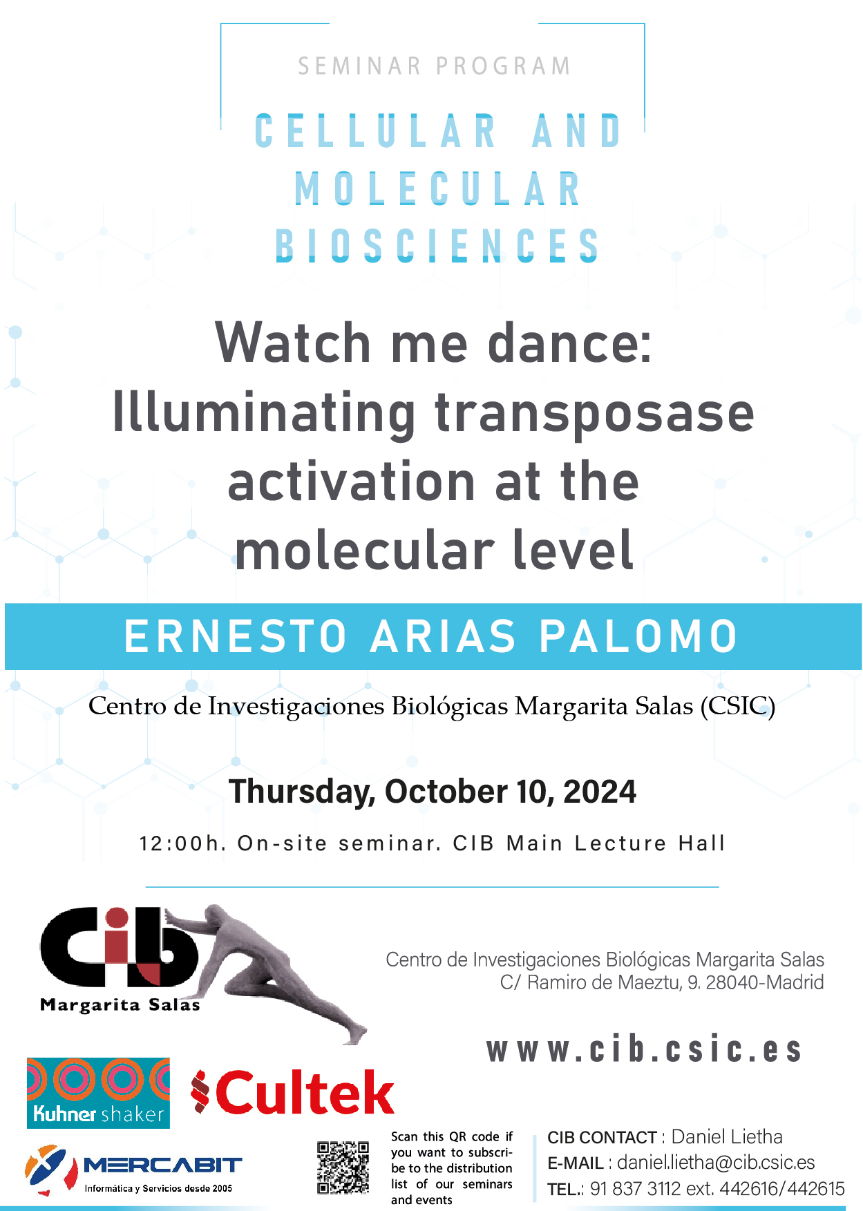 Cartel del seminario de Ernesto Arias del 10 de octubre de 2024