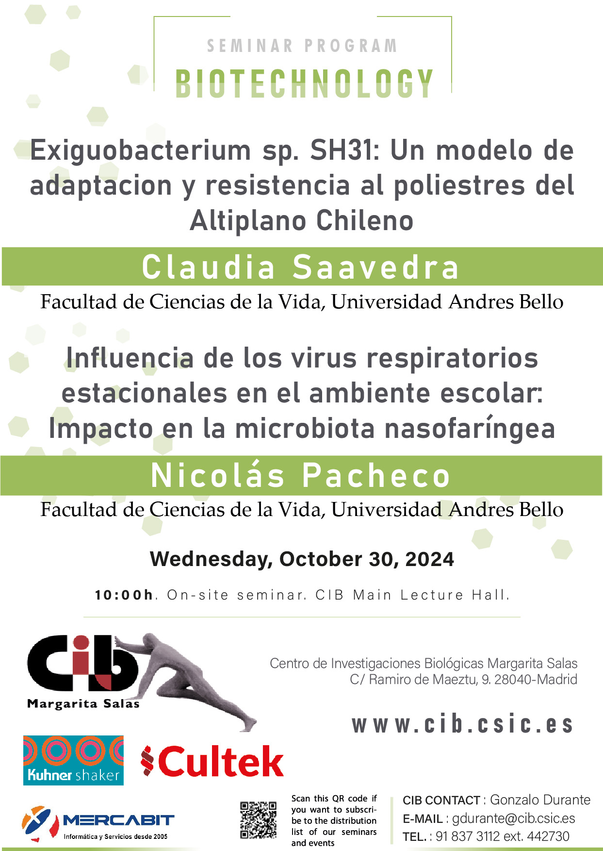Cartel del seminario del 30 de octubre de 2024