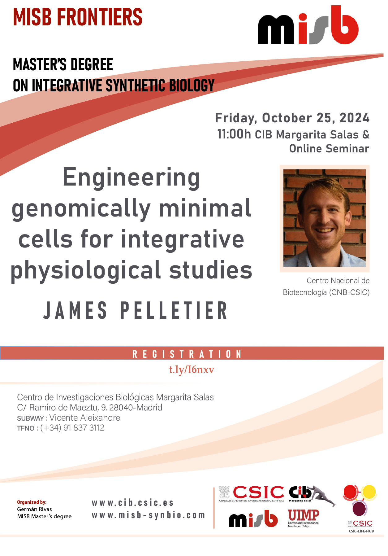 Cartel del Seminario de James Pelletier del 25 de octubre de 2024