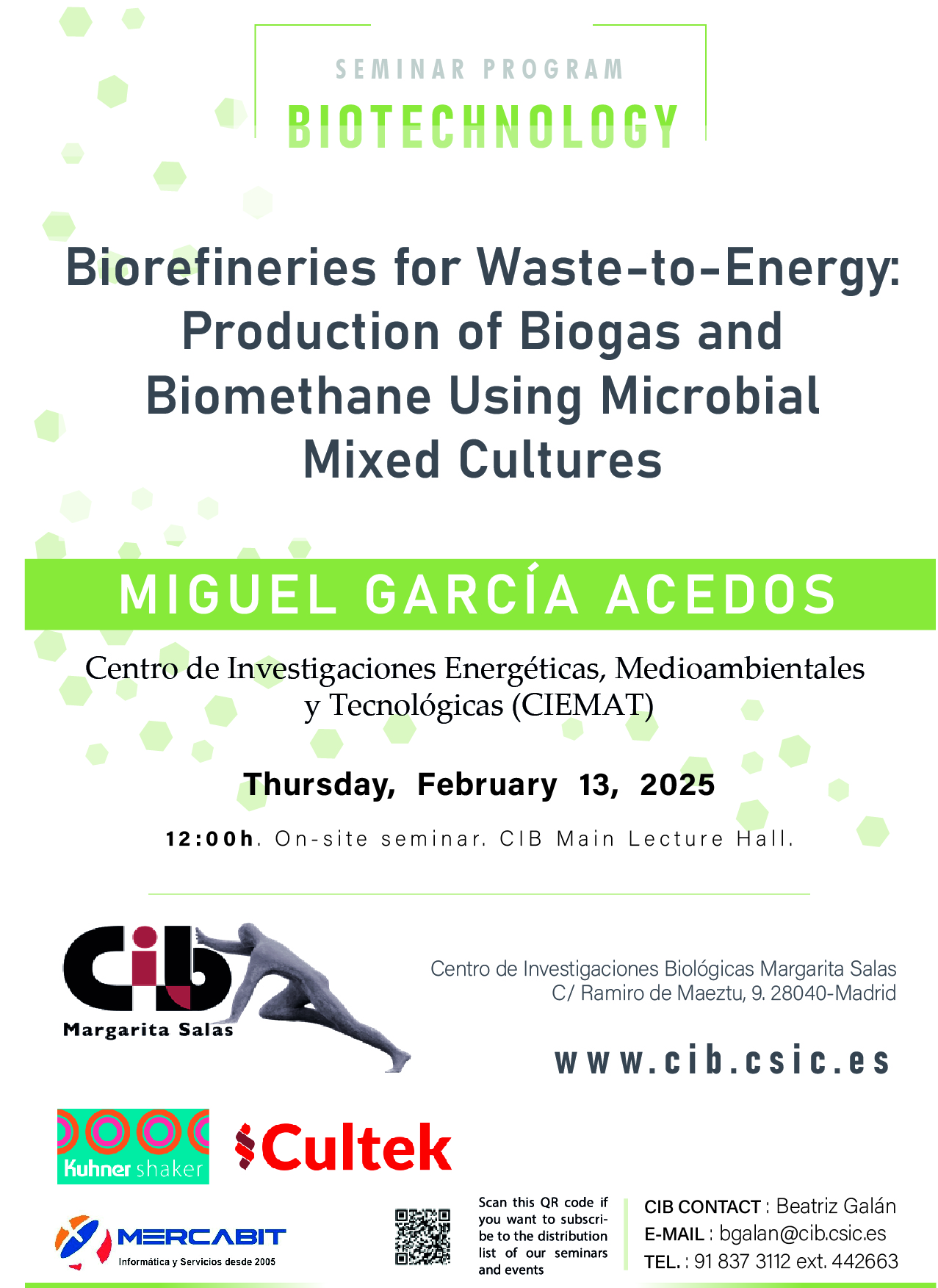 Cartel del seminario de Miguel García Acedos del 13 de febrero de 2025