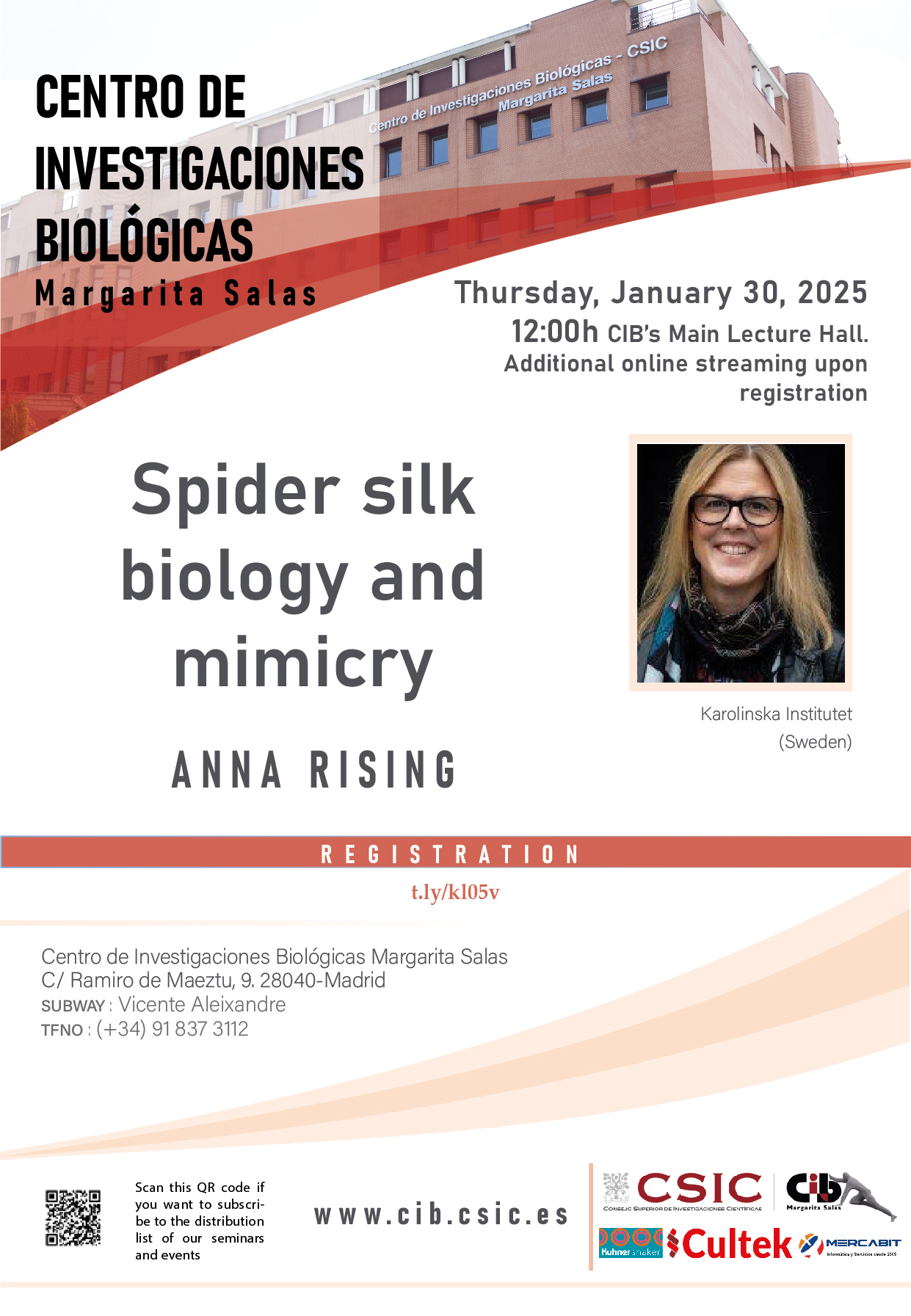 Cartel del seminario de Anna Rising del 30 de enero de 2025