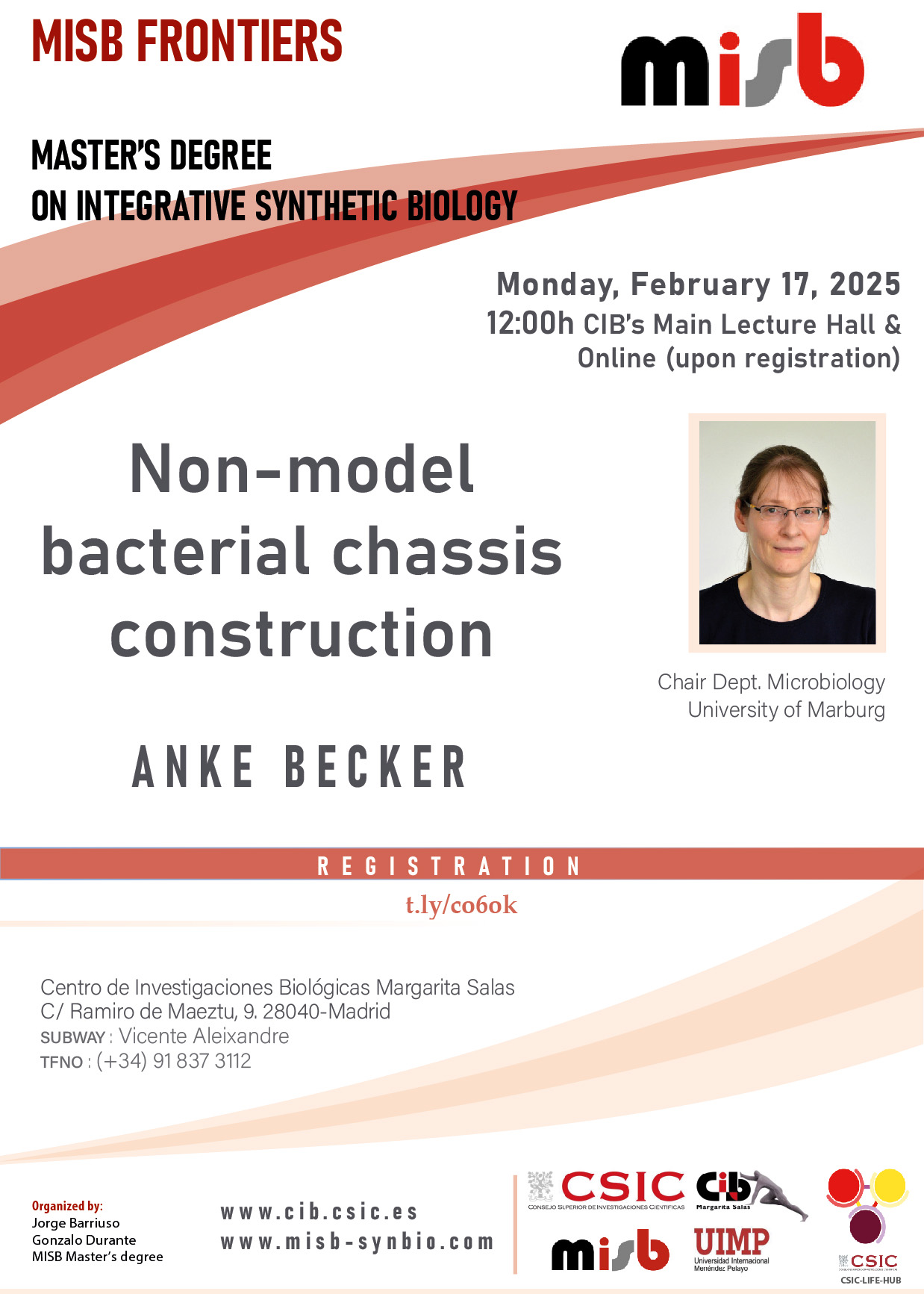 Cartel del seminario de Anke Becker del 17 de febrero de 2025