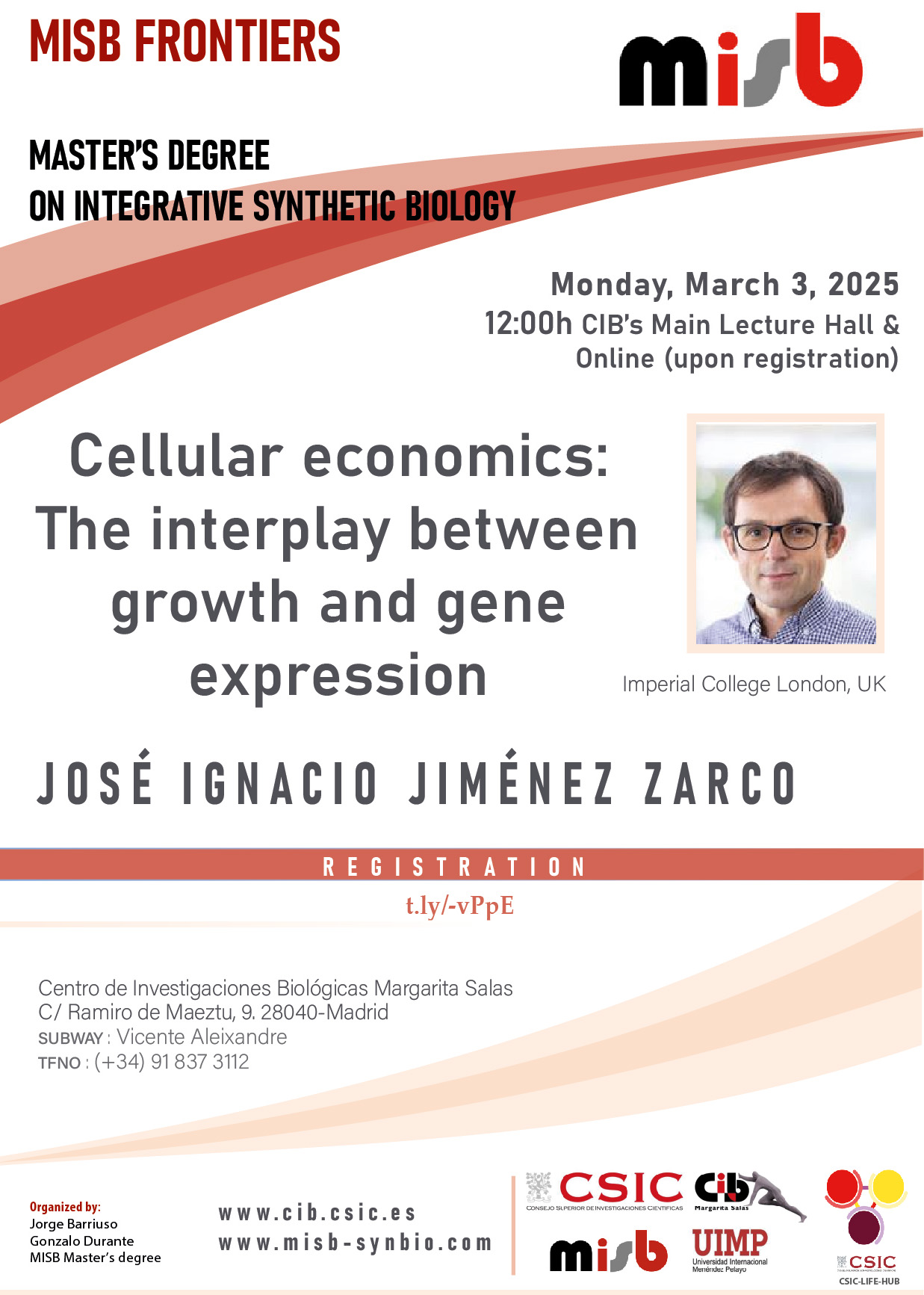 Cartel del seminario de José I. Jiménez Zarco del 3 de marzo de 2025