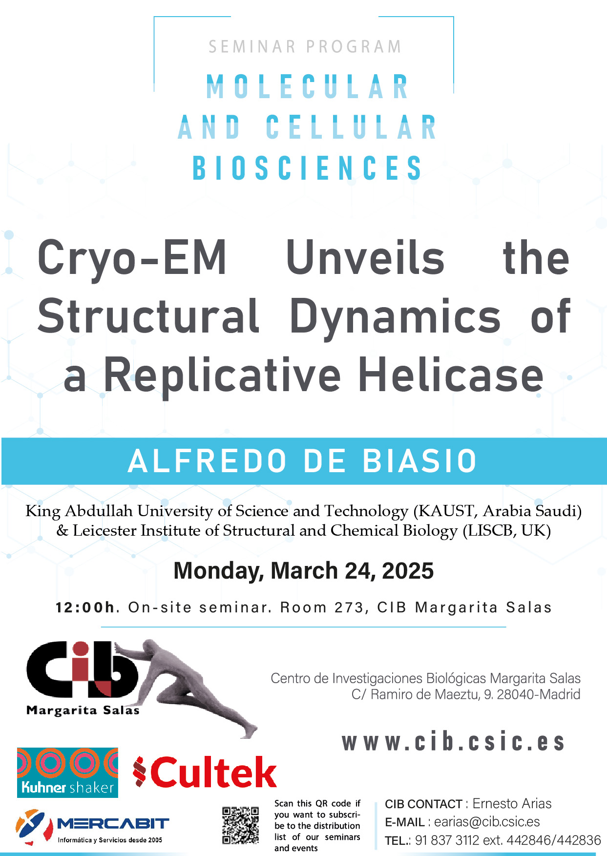 Cartel del seminario de Alfredo de Biasio del 24 de marzo de 2025